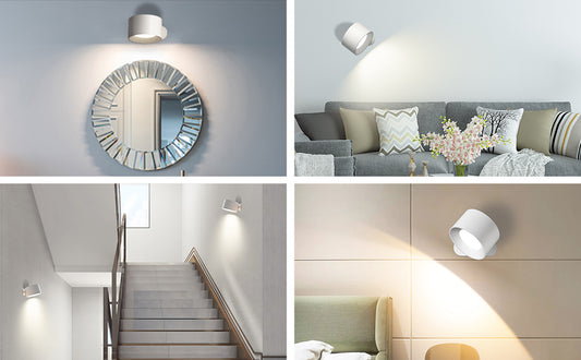 LED Wall Light, Wall Lamp with 360°Rotate Magnetic with Rotatable Light Wall Lights for Living Room, Bedroom, Reading.