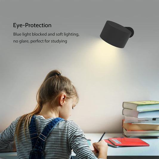LED Wall Light, Wall Lamp with 360°Rotate Magnetic Wall Lights for Living Room, Bedroom, Reading( White Light).